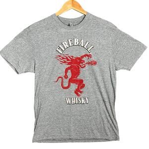 Fireball Whisky Graphic T Shirt‎ Novelty Adult Crew Neck Short Sleeve Large